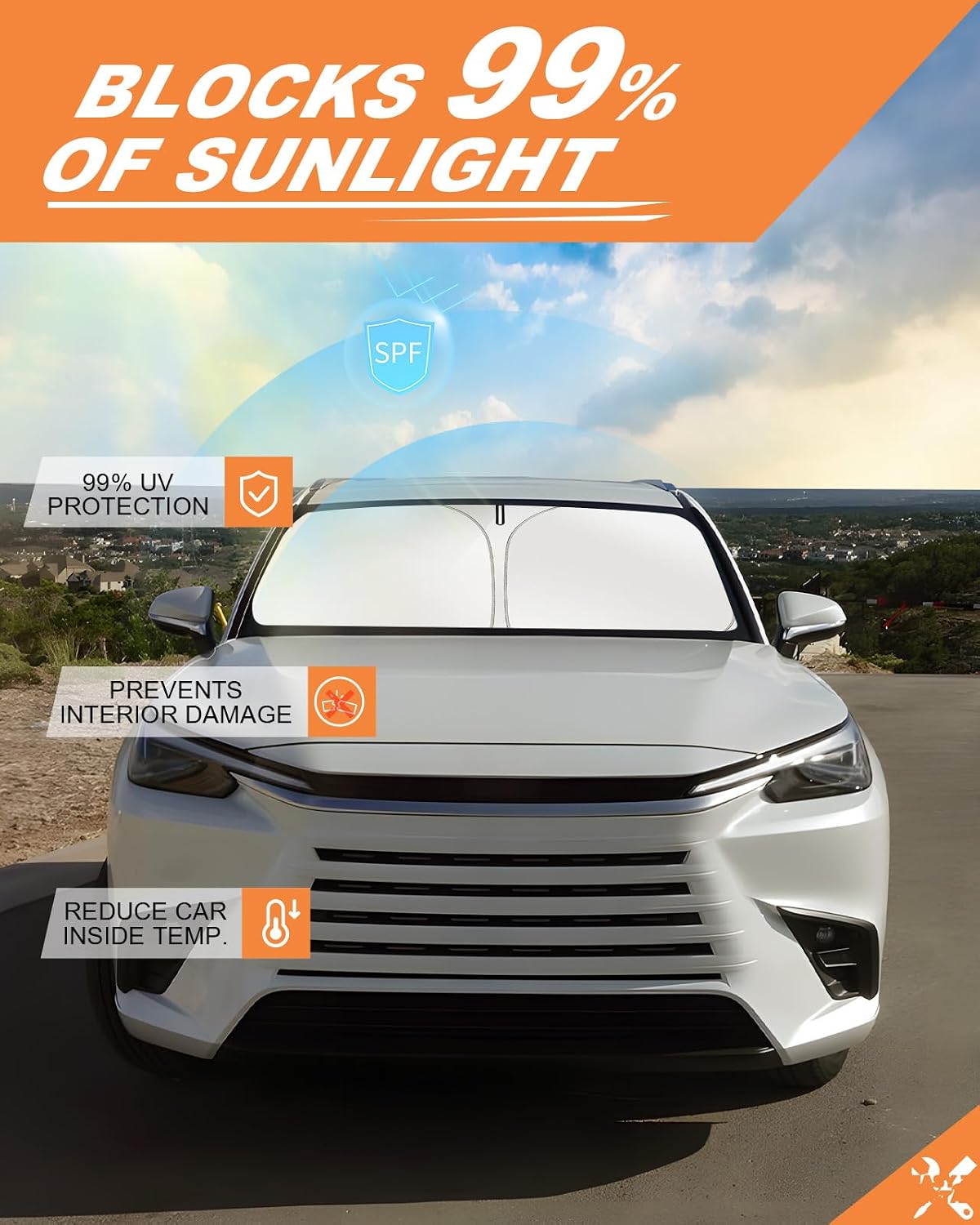 Front Windshield Sun Shade Custom Fit for 2024-2026 Lex-us TX TX350/500h/550h+, Block UV Rays Foldable Sunshade Sun Visor Accessories