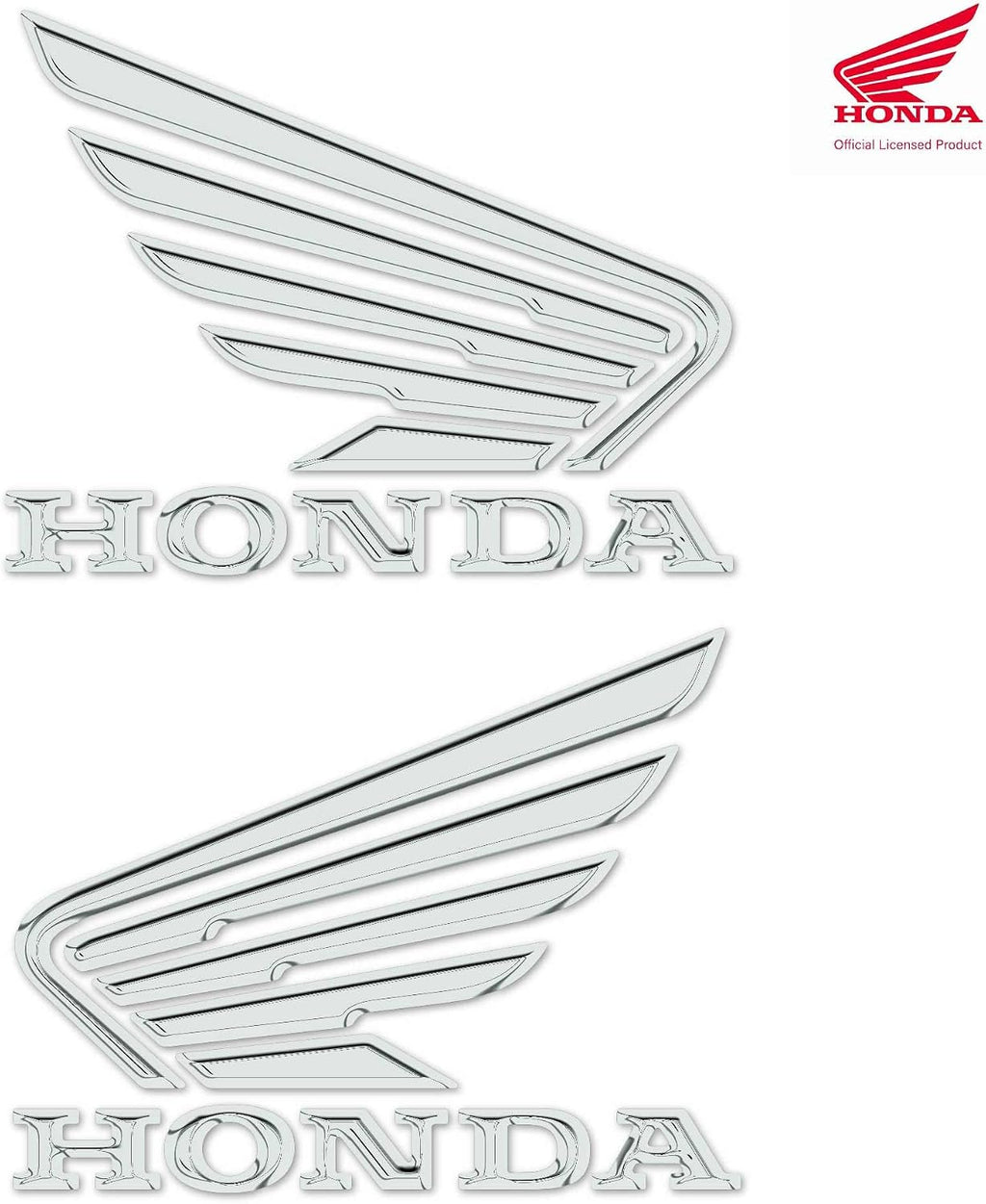 labelbike - 3D Stickers Motorcycle Logo Emblems Wings Compatible with Honda - Chrome Color