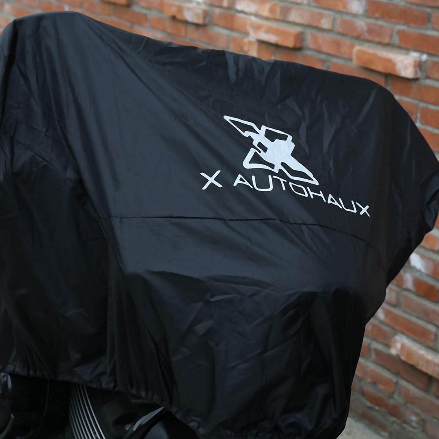 X AUTOHAUX Motorcycle Cover Lightweight Half Cover Outdoor Waterproof Rain Dust Protector Black XL for Most Full Dress Touring Cruiser