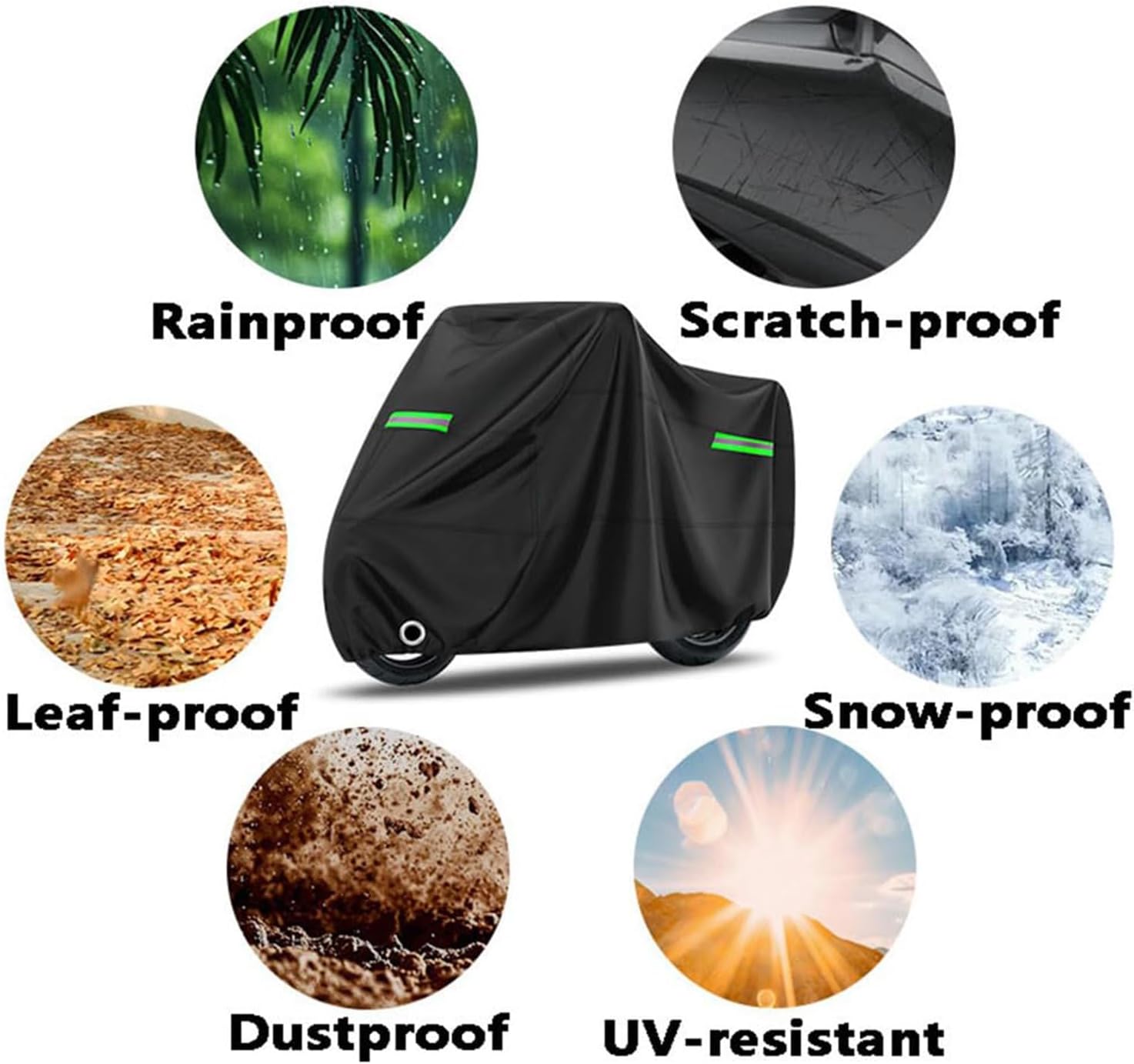 Motorcycle Cover for BMW R 1200 GS LC R1200GS R 1200GS ADV R1200GS Rallye Premium Waterproof Durable All-Weather 190T Indoor Outdoor Protection Cover Accessories Black Green