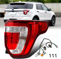 LED Tail Lights Compatible with 2016 2017 2018 2019 Ford Explorer | TailLights Assembly Rear Brake Lamp with Bulbs and Harnesses OE:FB5Z13404A(2016-2019 ford explorer, Right Passenger Side)
