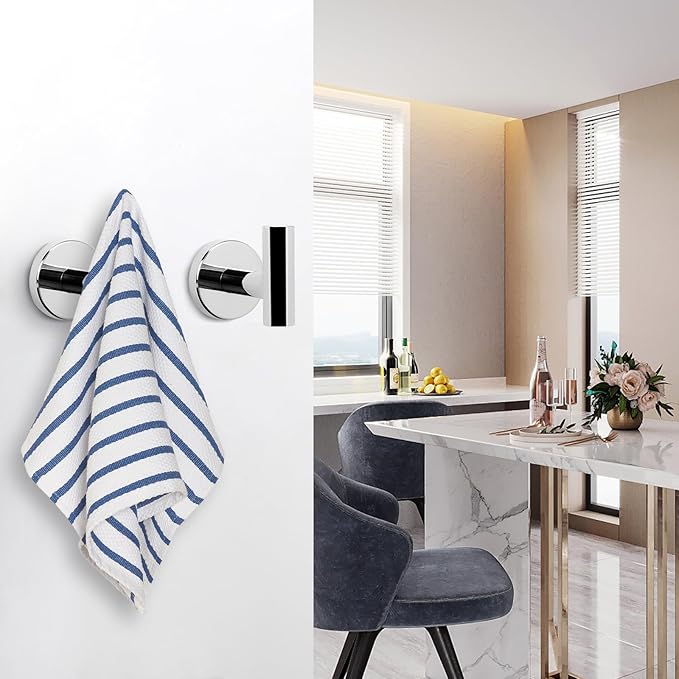NearMoon Bath Towel Hooks- SUS 304 Stainless Steel Robe Hook Holder, Heavy Duty - Image 8