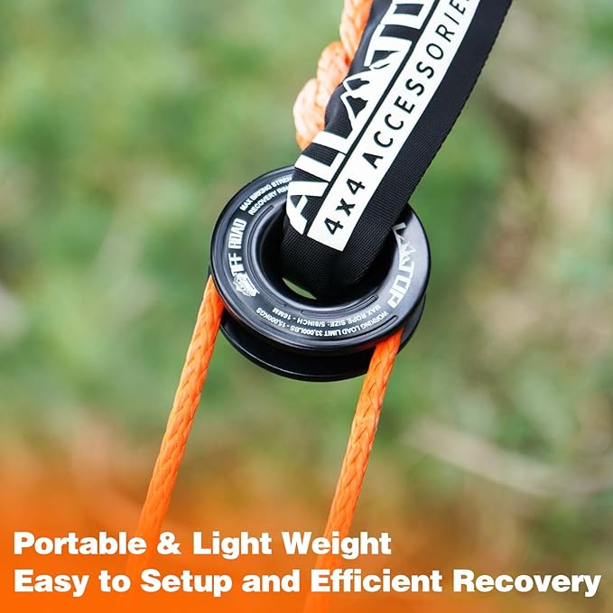 ALL-TOP Recovery Ring 66000 LBS Winch Snatch Towing Ring, Tackle Pulley System - Image 5