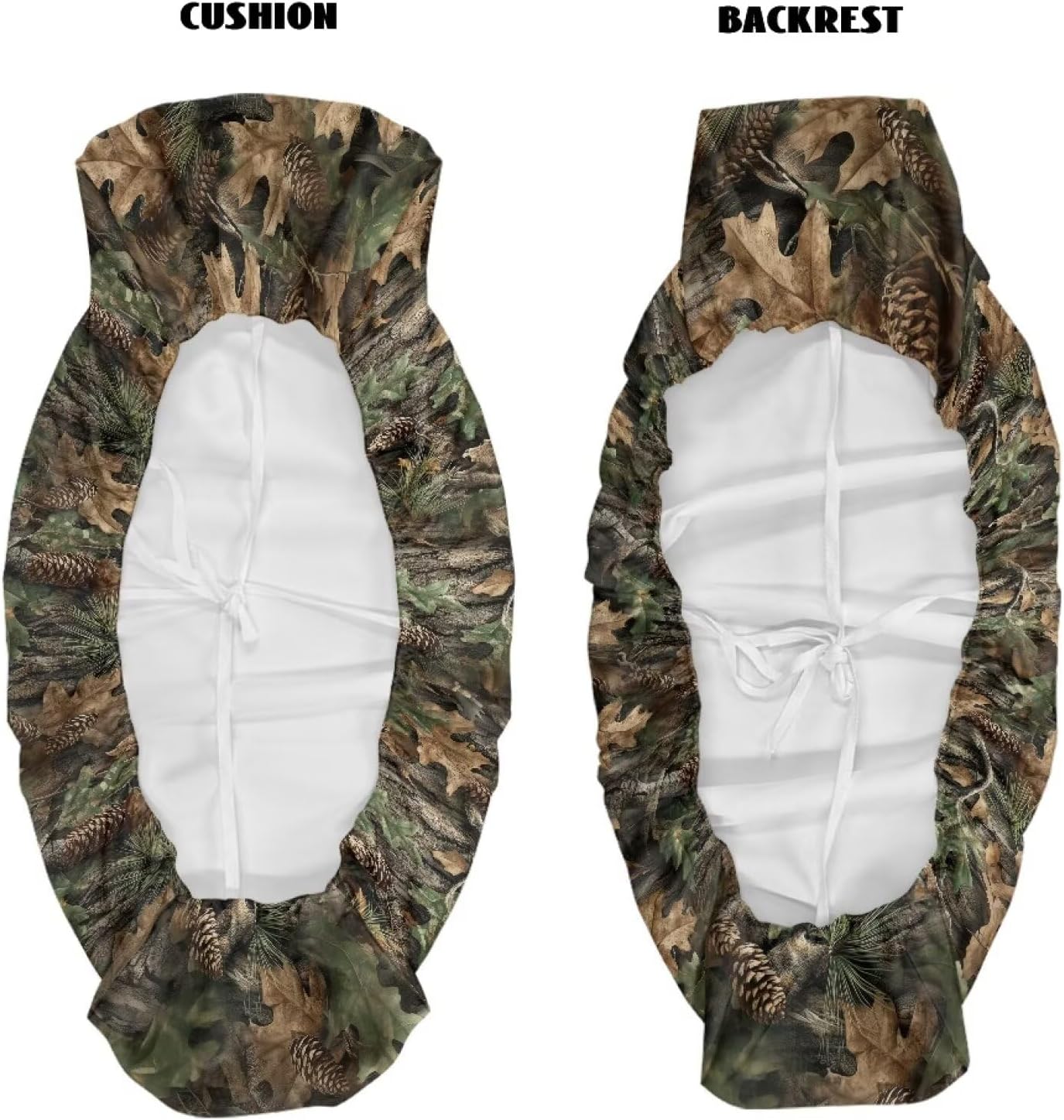 Pine Oak Leaf Camo Print UTV Bench Seat Cover Backrest Cover Seat Covers Compatible with Kawasaki Mule 3000 3010 3020 4000 4010 2001-2023 2025