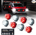 Xprite White Red LED Hideaway Strobe Lights Kit, 20 Flashing Patterns w/Control by XPRITE