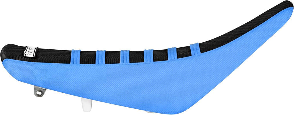 Enjoy Mfg Seat Cover - Compatible with Suzuki 2002-2024 RM85 RM 85_#41 (Light Blue Sides/Black top/Light Blue Ribs)