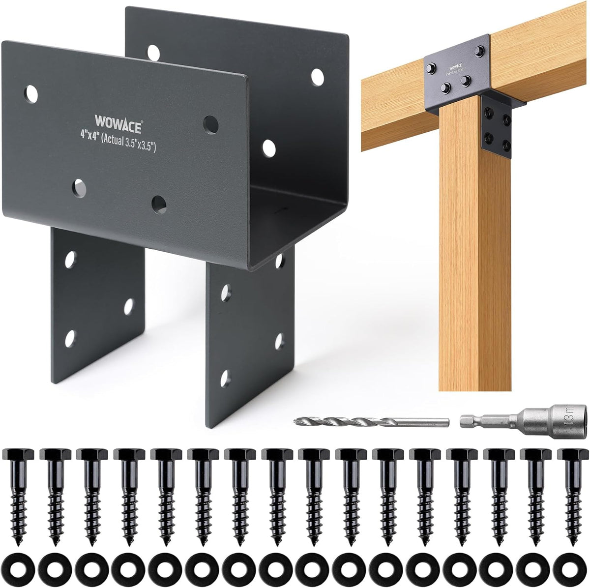 4x4 (actual 3.5"x3.5") post cap tie bracket, heavy, main product view