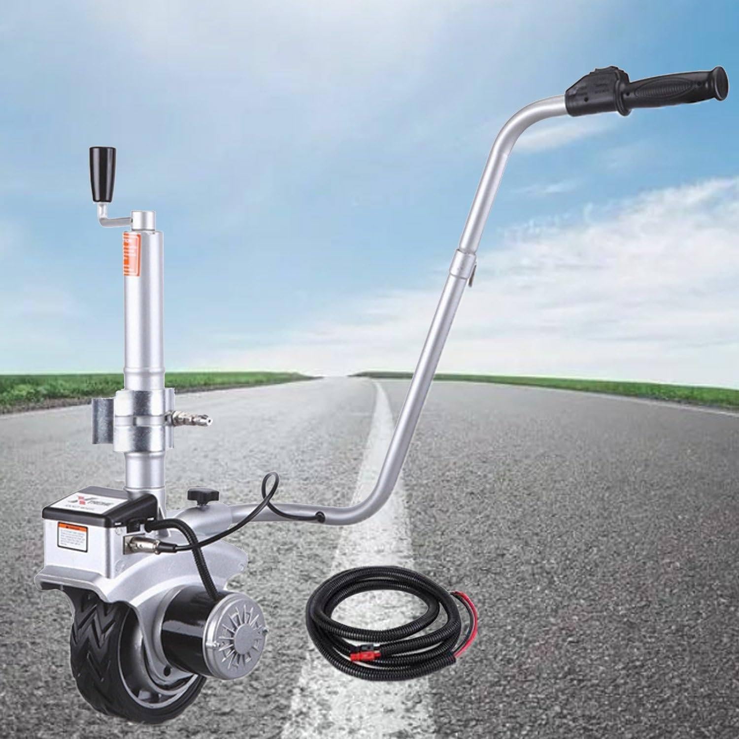 12V 350W Motorised Wheel,Electric Trailer Dolly,Aluminium Motorised Wheel Trailer Mover,5000lbs Towing Capacity,23ft/min Speed,for Caravan Boat Trailer