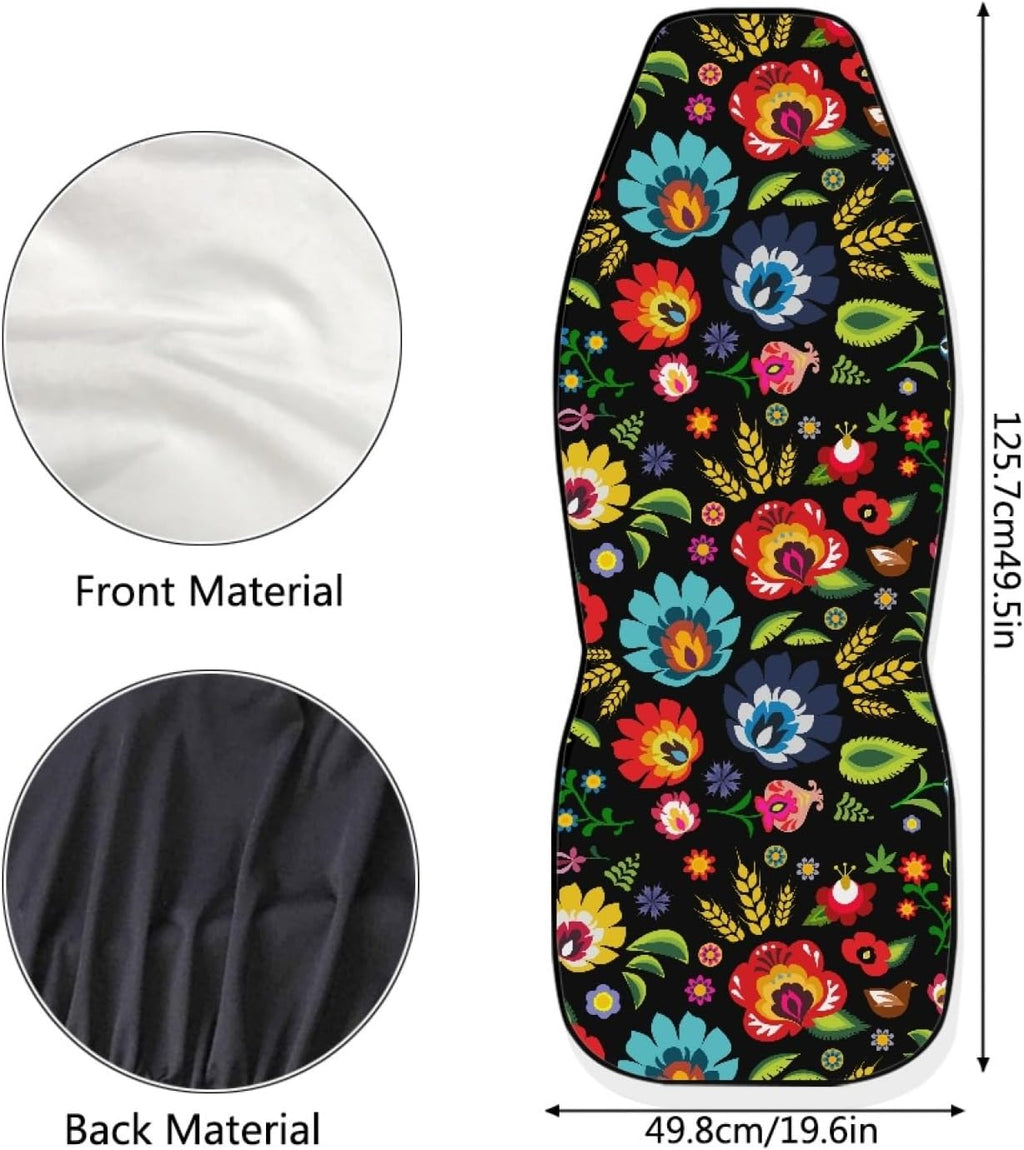 bulopur black boho floral car seat covers front on a desk or shelf