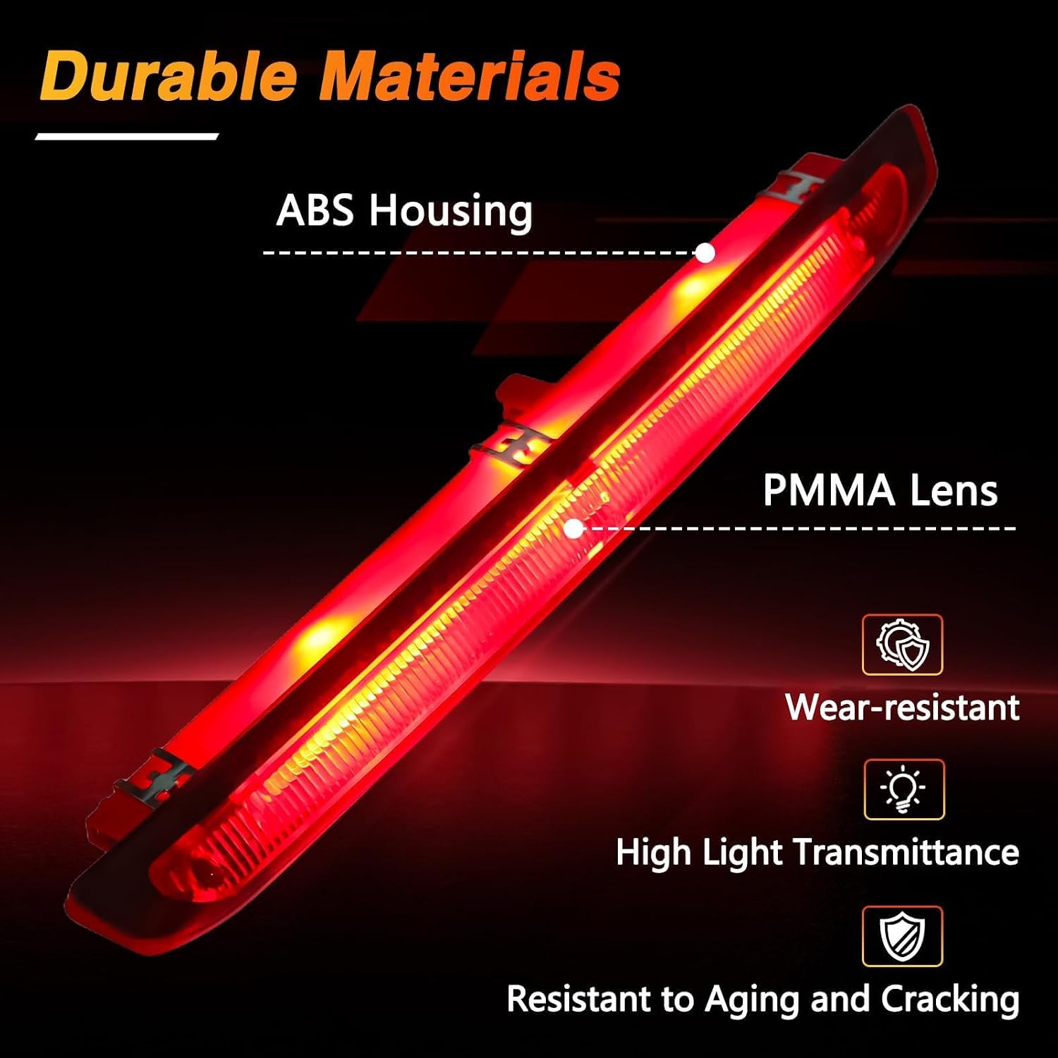 FUSCH LED Third Brake Light High Mount Stop Lamp Compatible with Ford Escape 2013-2019 Rear Center 3rd Brake Light Replace# CJ5Z-13A613-D