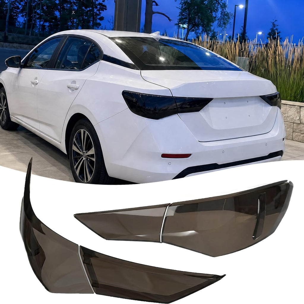 STSEV01 Taillight Cover Trim Fit for Nissan Sentra 2020-2025 Accessories S/SR/SV,Tail Light Smoked Black Style Rear Lamp Protective Guards Exterior Decoration