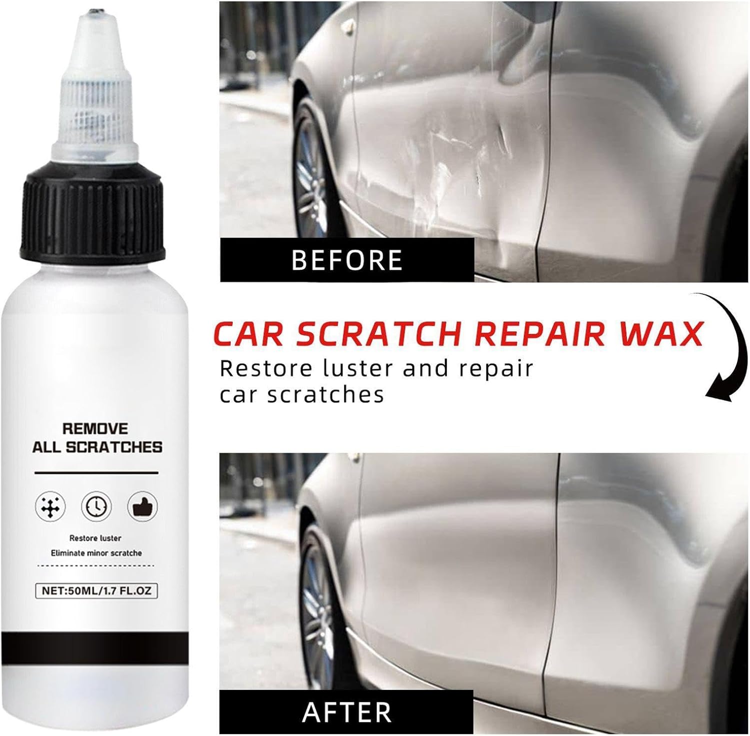 Car Paint Scratch Repair - 50ml Long-Lasting Protection Automotive Maintenance Paste,Vehicles Paint Repair Cream - for Vehicle Trailer RV Truck Automotive Sedan