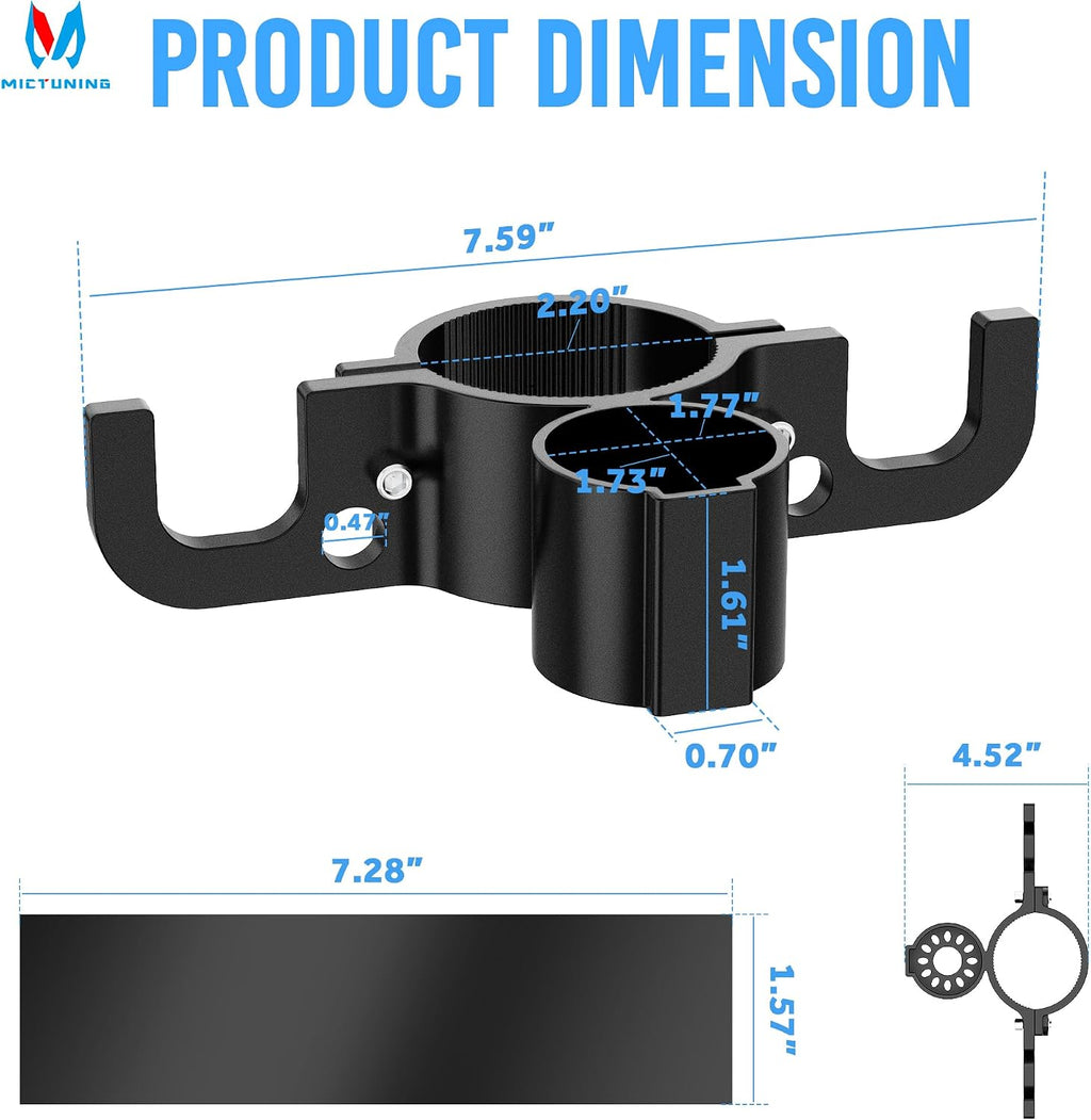 MICTUNING Upgraded Aluminum Trailer Chain Holder Organizer, 7 Way Plug Heavy Duty Trailer Chain Wire Harness Holder, Anti-Rust High Hardness RV Accessories