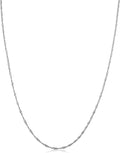 kooljewelry solid 14k white gold singapore chain necklace, main product view