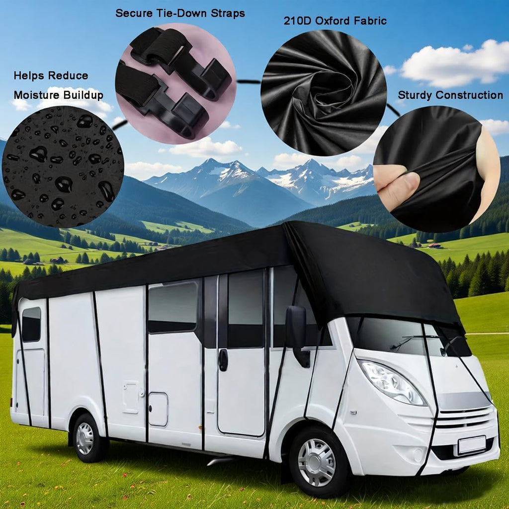 210D RV Roof Cover for 2018 Thor Motor Coach Outlaw Class C 29J,Camper Top Protection Weatherproof Travel Trailer Canopy Tarp Sun Snow Dust Guard,12.5 * 3m-22hooks