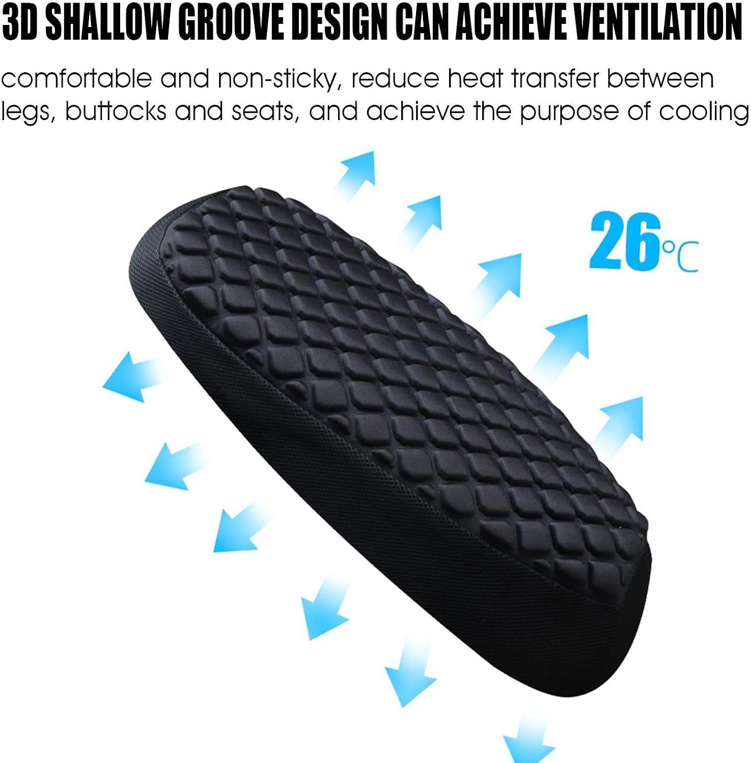 Seat Cushion Motorcycle - Breathable Seat Cushion - 3D Honeycomb Structure Breathable Motorcycle Rear Pad for Long Rides
