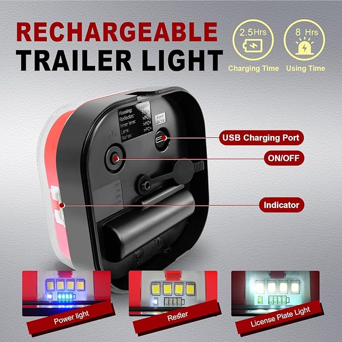 Agrieyes Halo Wireless Trailer Lights, 2 Mounting Options Magnetic Trailer Light - Image 4