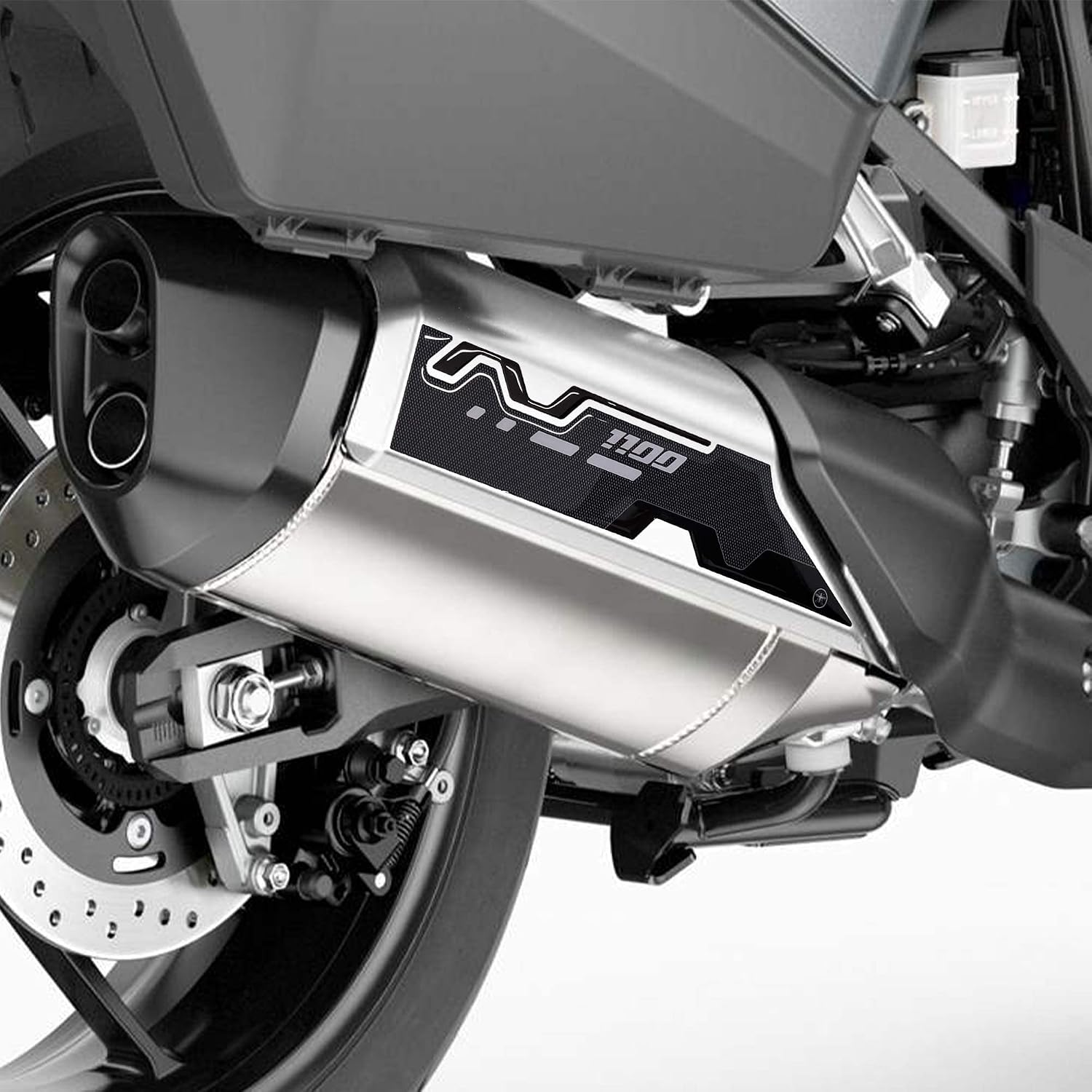 labelbike - 3D Sticker Motorcycle Muffler Protection and Decoration in Resin Compatible with Honda NT1100 2022-2025 Carbon Black Color