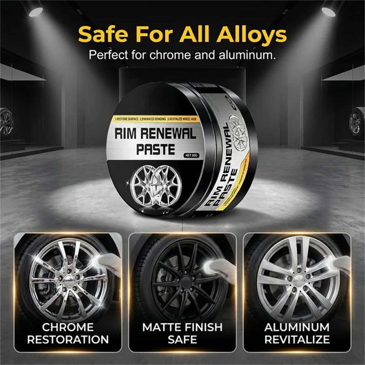 2026 New Wheel Care & Restoration Paste, Rim Renewal Paste, Multi-Purpose Wheel Restoration Polish Buffs, Curb Rash Repair Kit, for Car, Trucks & Motorcycles (1PCS)