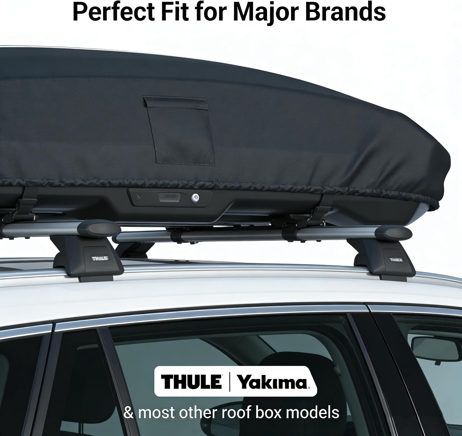 Roof Box Cover, Dimensions 93x37x18 inches, Made from Waterproof and UV-Resistant 420D Oxford Fabric. Suitable for Year-Round Outdoor use, Compatible with Thule, Yakima, and Perflex Brands.
