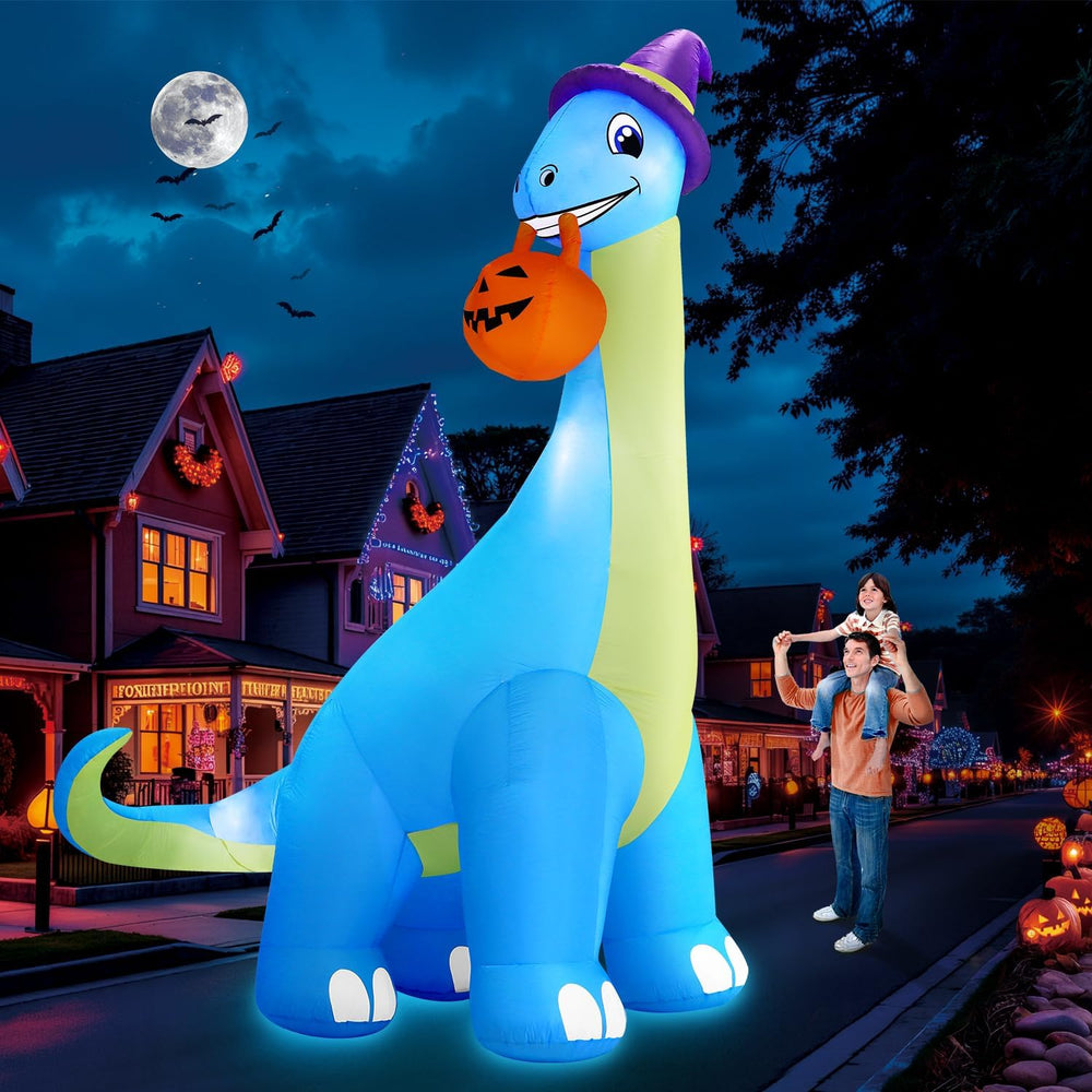 zukakii 13Ft Giant Halloween Inflatable Decorations Dinosaur, Build-in LEDs &...
