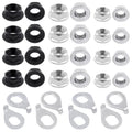 60Pcs M8 M9.5 M10 Bicycle Wheel Axle Nuts and Washer Assortment Kit Including Bike Hub Hex Flange Nuts, Front and Rear Wheel Hub Safety Washers Retaining Clips for Road Mountain Bike