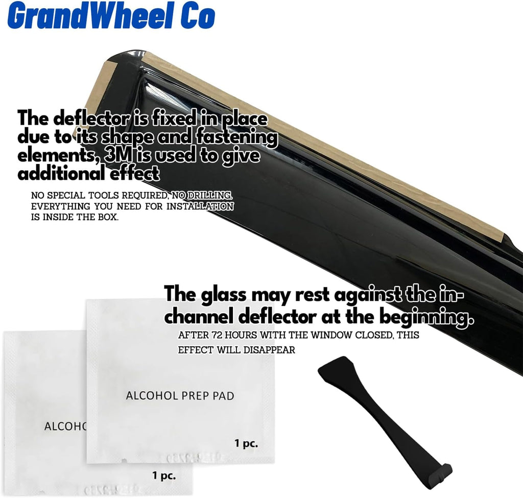 window deflectors smoke tinted in-channel side window vent, side view