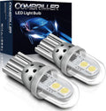 Combriller 194 LED Bulb White 6000K Super Bright 168 2825 W5W T10 LED Bulbs with Protective Cover and Hollow Design Interior Car Led Lights for License Plate Light Dome Map Door Courtesy Lights,2 Pack