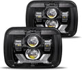 HWSTAR Pair H6054 5x7 7x6 LED Headlights Assembly, Sealed Beam Replacement Compatible with Jeep Cherokee XJ Wrangler YJ Ford Chevy GMC Toyota Nissan Dodge, Hi/Low Beam, Black Housing