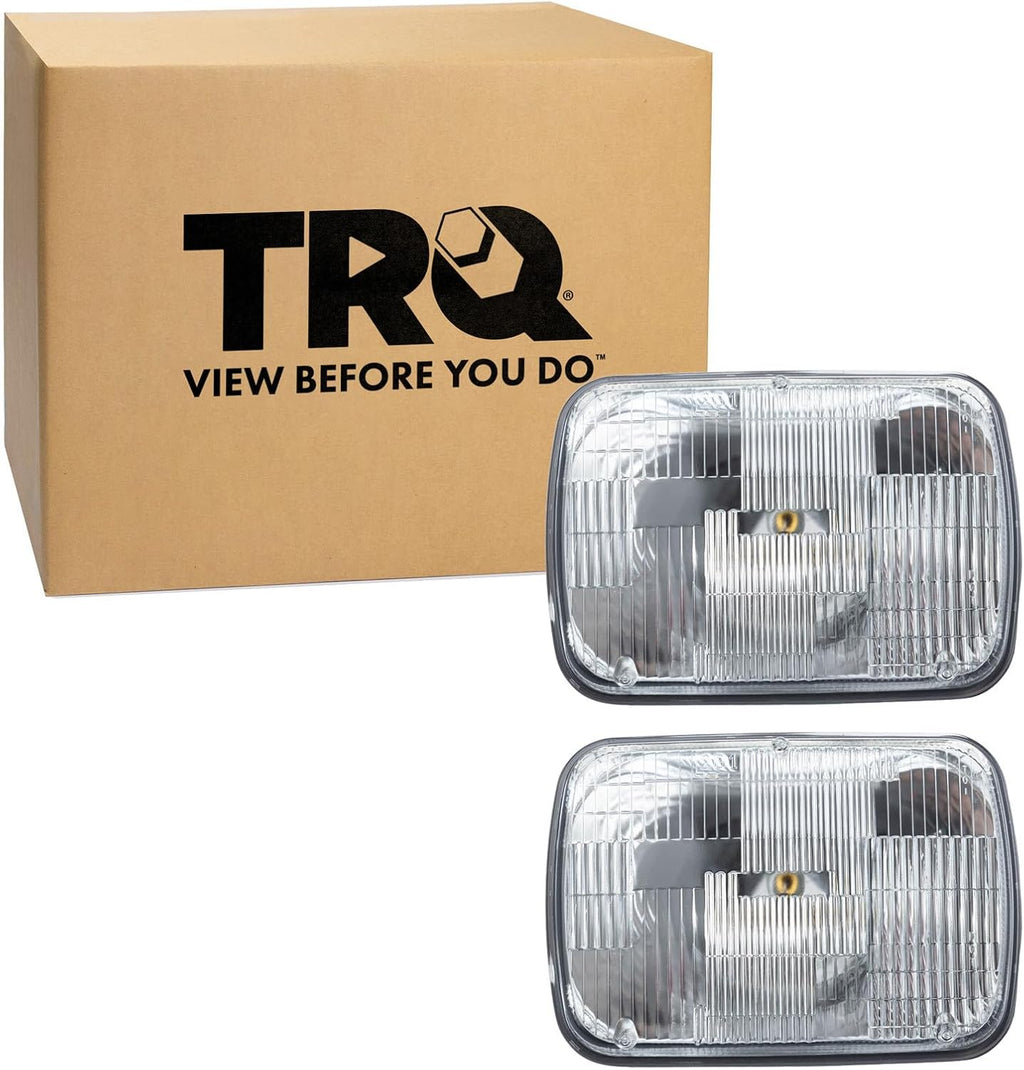 TRQ Driver and Passenger Side Headlight Assembly 2 Piece Set Sealed Beam Compatible with 99-10 Ford F250 F350 Super Duty 96-18 Chevrolet Express 1500 2500 3500 99-18 GMC Savana 1500 2500 3500