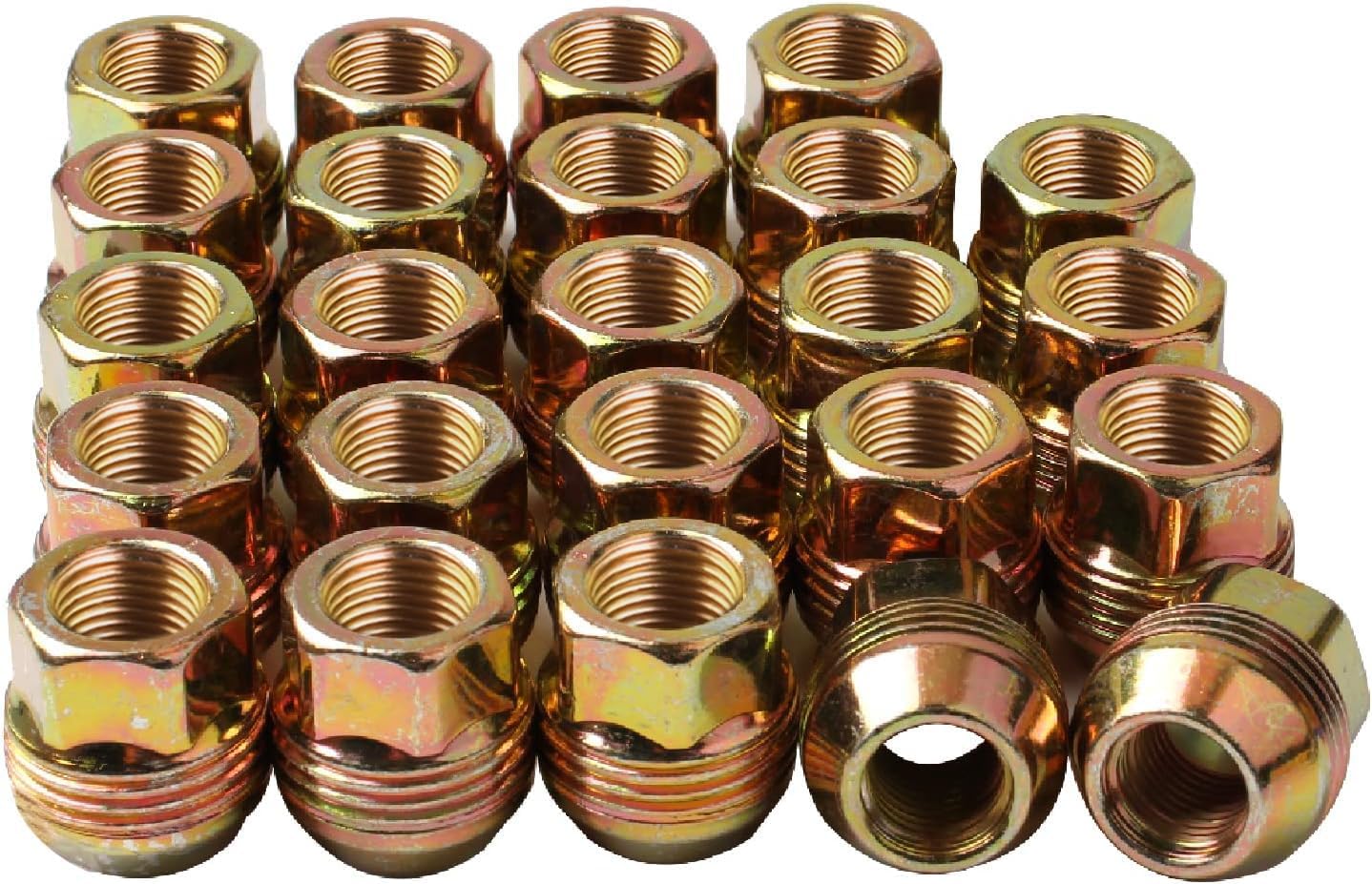 Set of 24, 14mmx1.5 OEM Factory Wheel Lug Nuts Replacement for Sliverado Sierra 1500 Yukon Avalanche Suburban Express 1500 C1500 K1500 Escalade Traverse Yukon M14x1.5 Studs 6 Lug Wheel