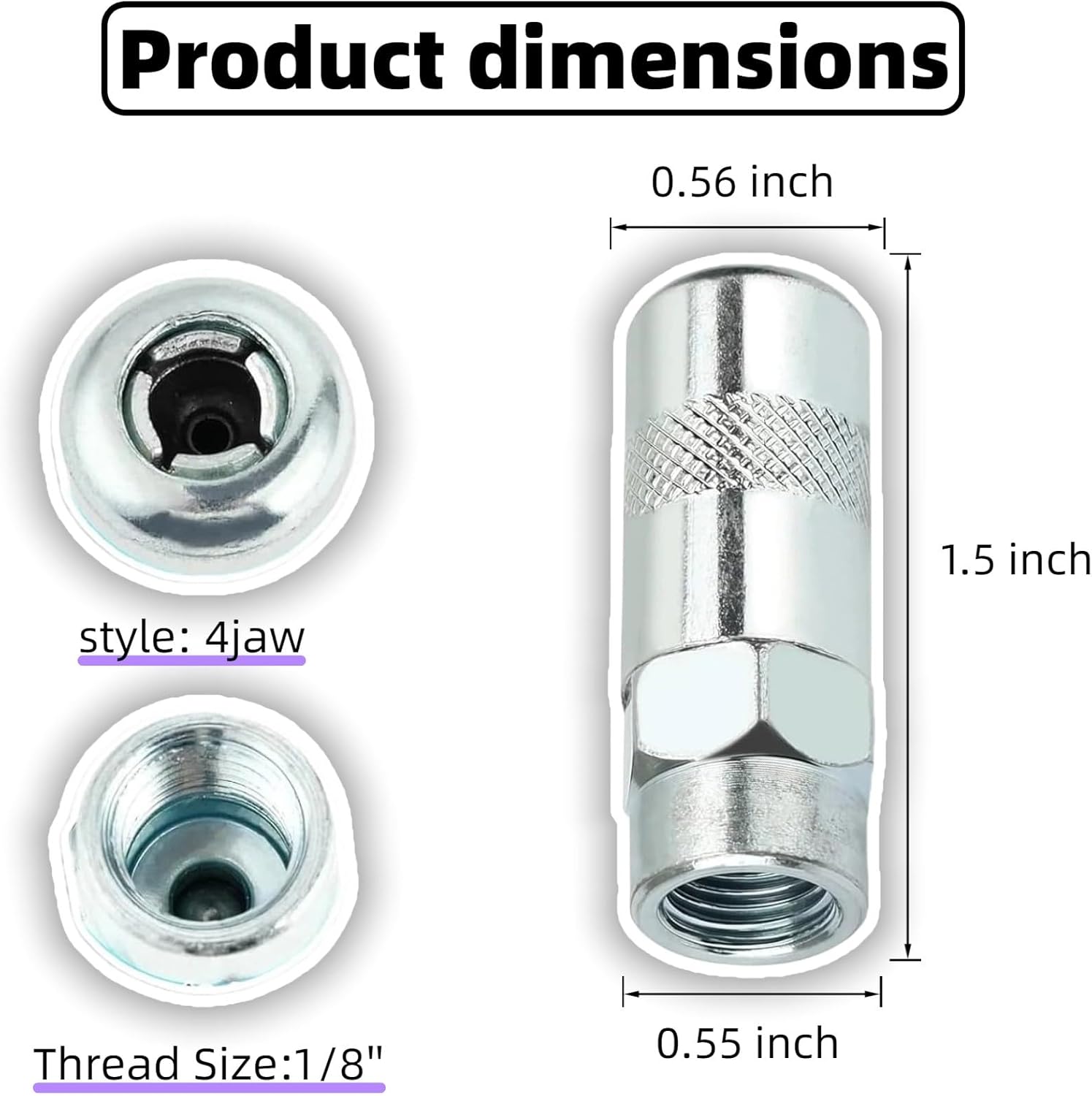 4P for Milwaukeie Grease Gun Coupler Tips 49-16-2649 Replacement Coupler | For Milwaukeie M18 2448-20, 2449-20, & M12 2450-20 Heavy-Duty