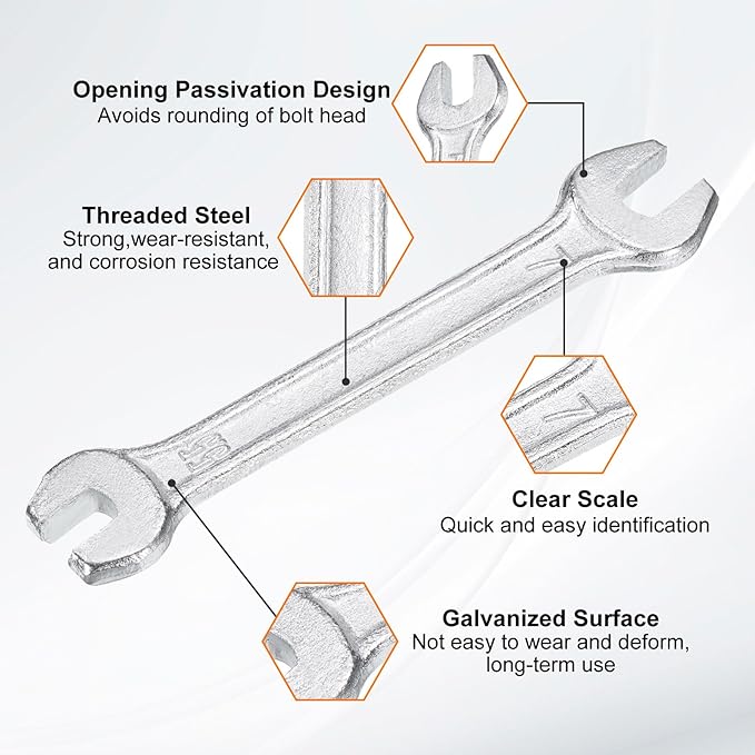 HARFINGTON Double Open End Wrench 5.5mm x 7mm Metric 15 Degree Offset Angle - Image 4