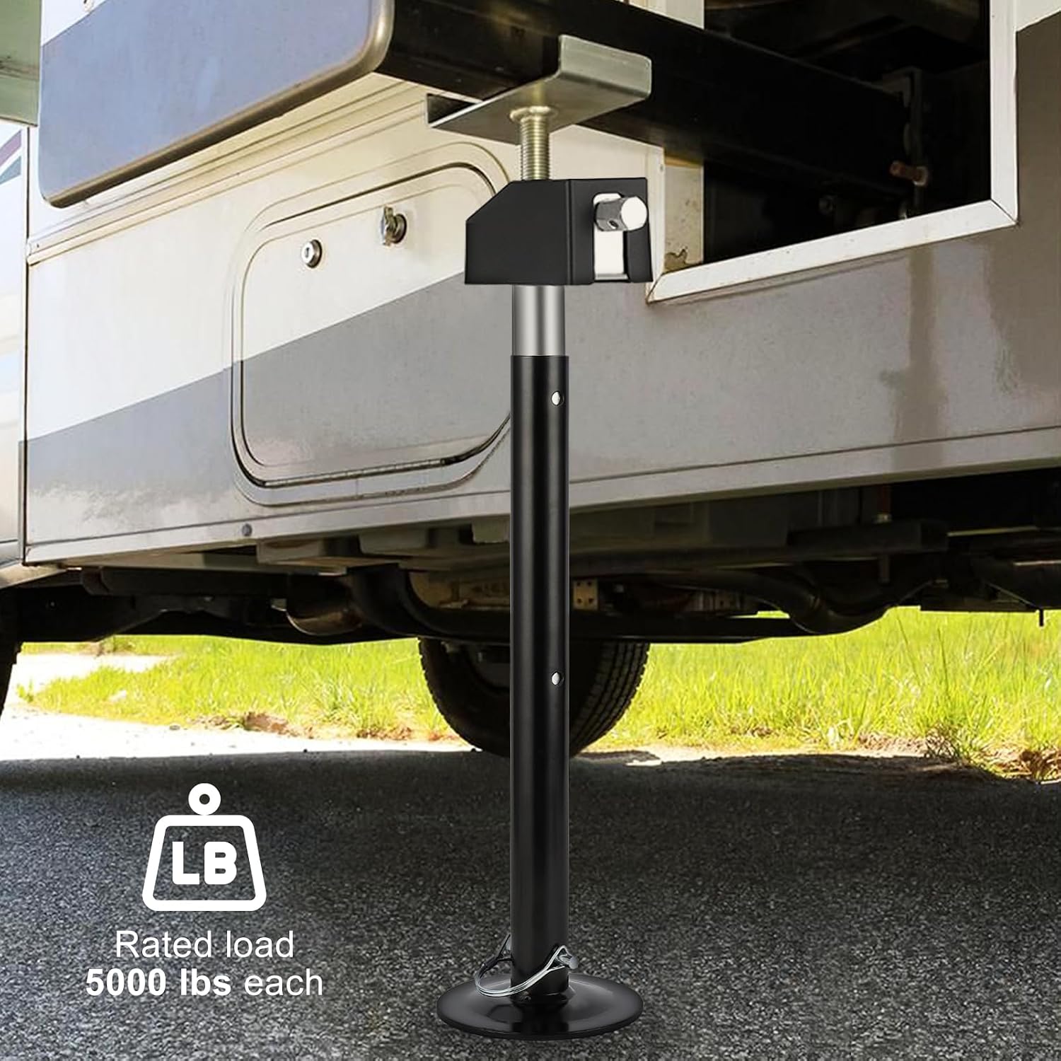 Garvee RV Slide Out Support Jacks (Set of 4) - 20,000lb Heavy Duty Rv Stabilizer Jacks Support, 21"-49" Quick-Lift Adjustable - Power Drill & Hand Crank Compatible for Campers, Travel Trailers & RVs