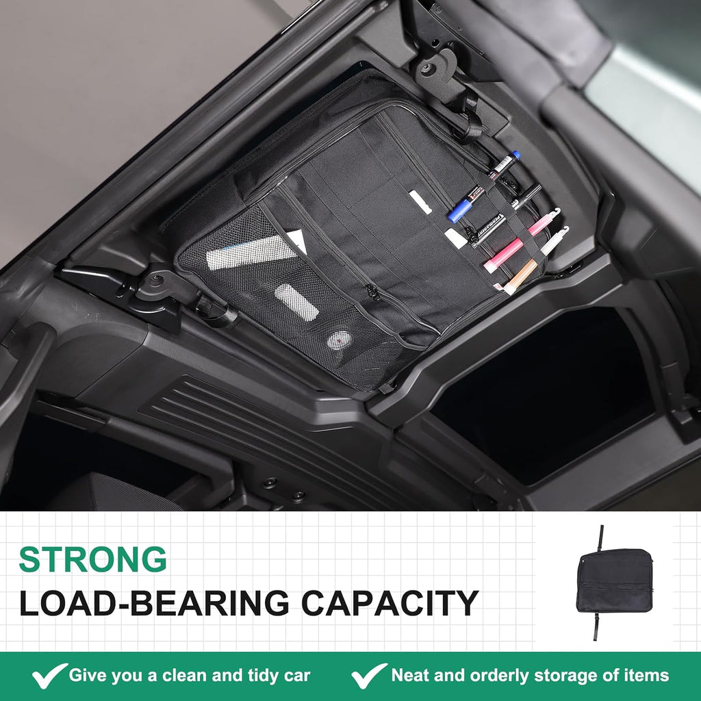 Car Sunroof Organizer Bag Compatible with 2024 2025 2026 Hummer EV Hardtop Roof Panel Storage Bag Waterproof Foldable Multi-Function Car Rooftop Carrier Storage Bags (Rear Top Roof Glass-Left)