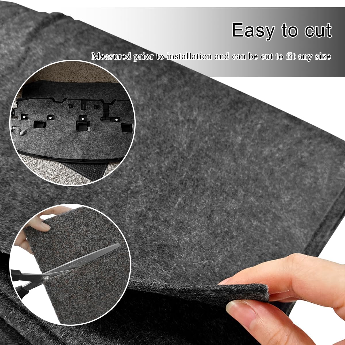 78"x26" Underfelt Carpet for Car, High Grade Felt Fabric Durable Underfelt Car Subwoofer Carpet Liner, Automotive Trunk Liner Felt Roll for Speaker RV Truck Marine Boat Home