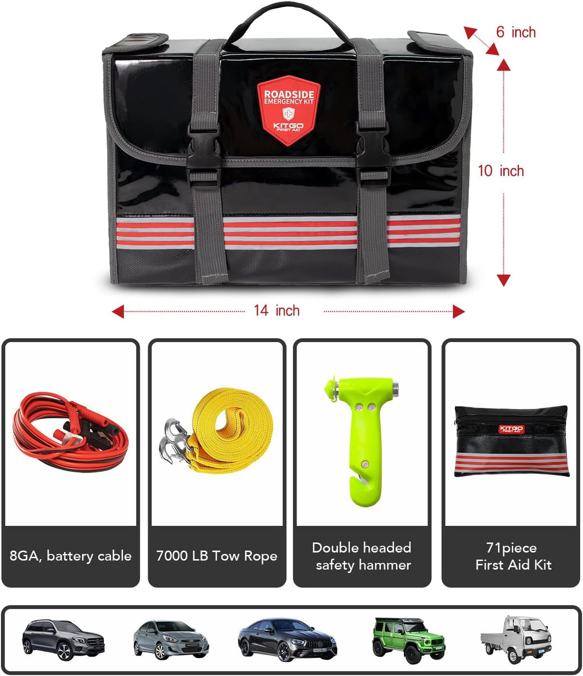 car emergency kit (126 piece)，gift for father women, package contents