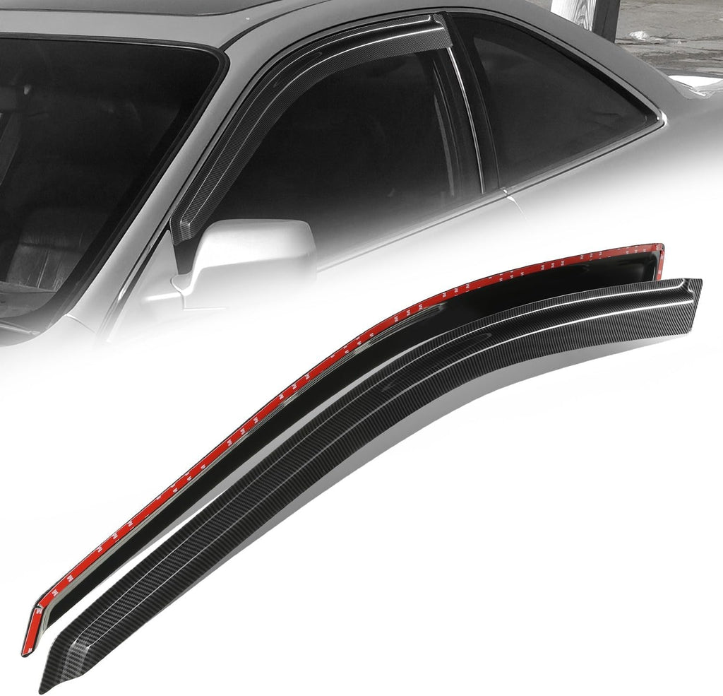 Auto Dynasty 2Pcs Carbon Fiber Pattern Window Visors Compatible