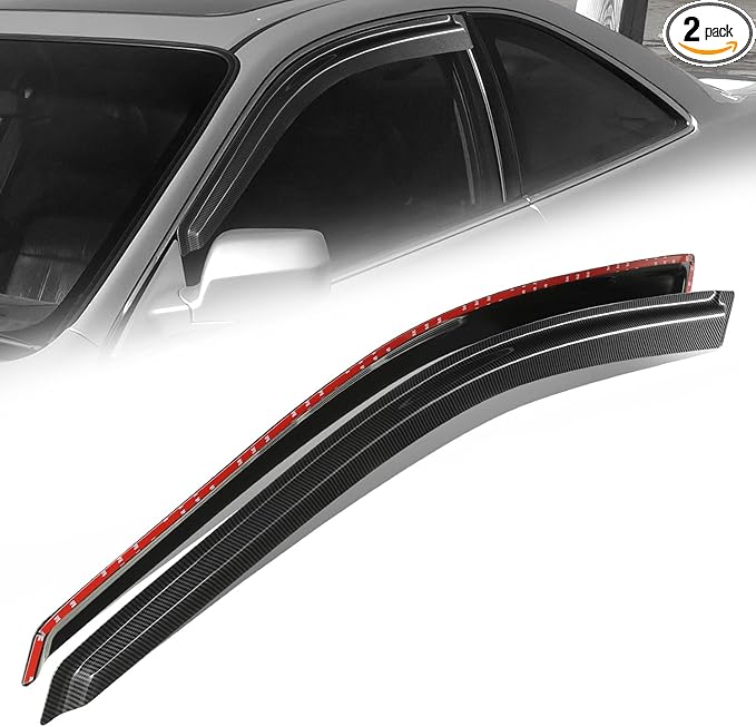 Auto Dynasty 2Pcs Carbon Fiber Pattern Window Visors Compatible by AutoDynasty