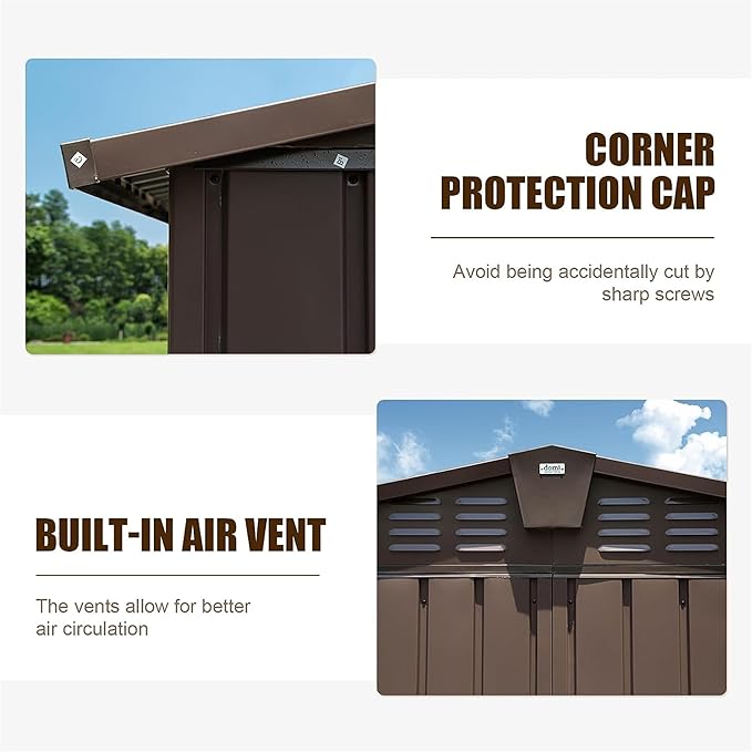 IKERY Extra - Large Galvanized Steel Storage Shed - 11' x 12.5' - Image 4