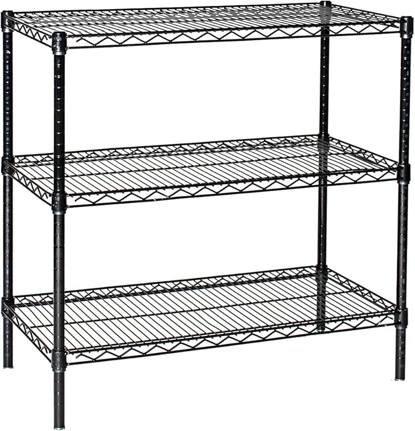 Omega 21" Deep x 42" Wide x 86" High 3 Tier Black Starter Shelving Unit by OmegaProductsCorporation