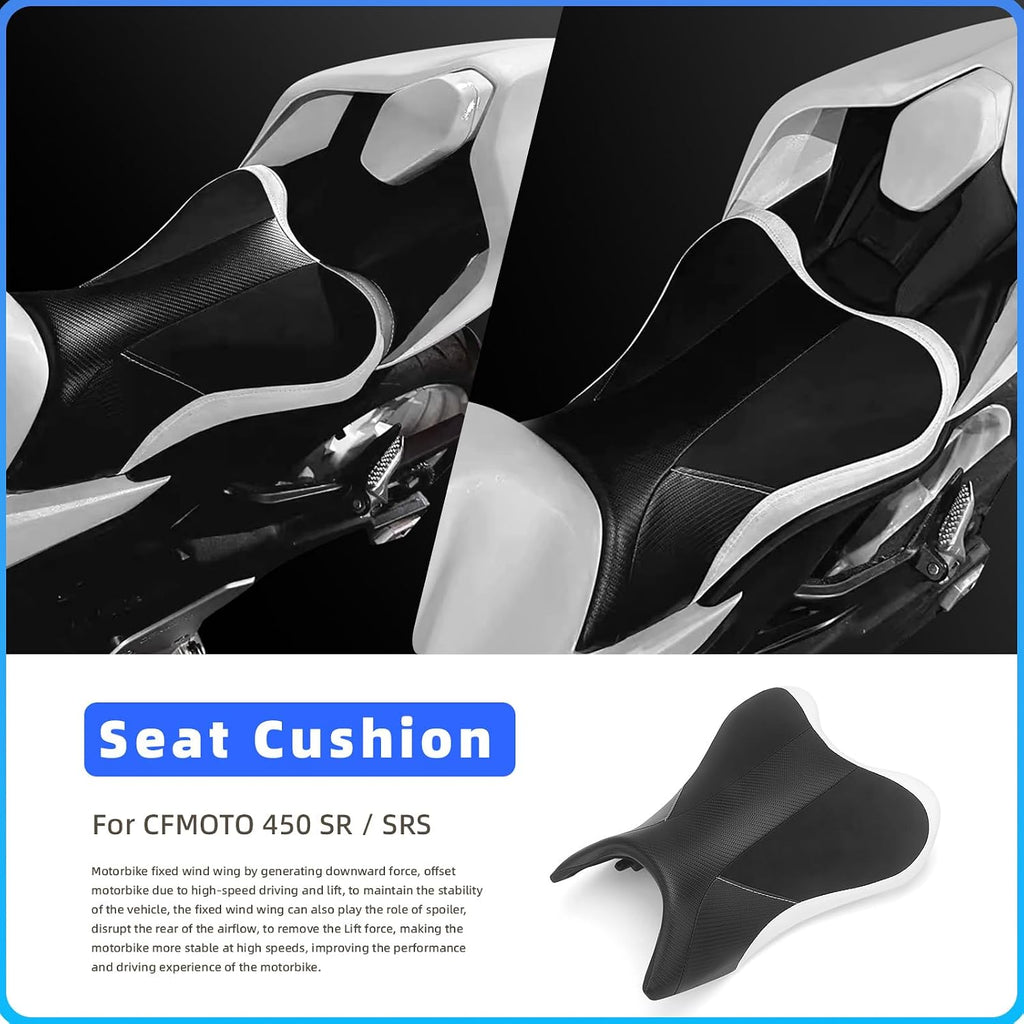 Upgraded Motorcycle Driver Tall Seat Pad for CFMOTO, Soft Leather, Black | Comfort Tall Seat 825mm Hightened Seat Cushion Replacement for CF MOTO 450SS 450SR 45NK 2022-2025