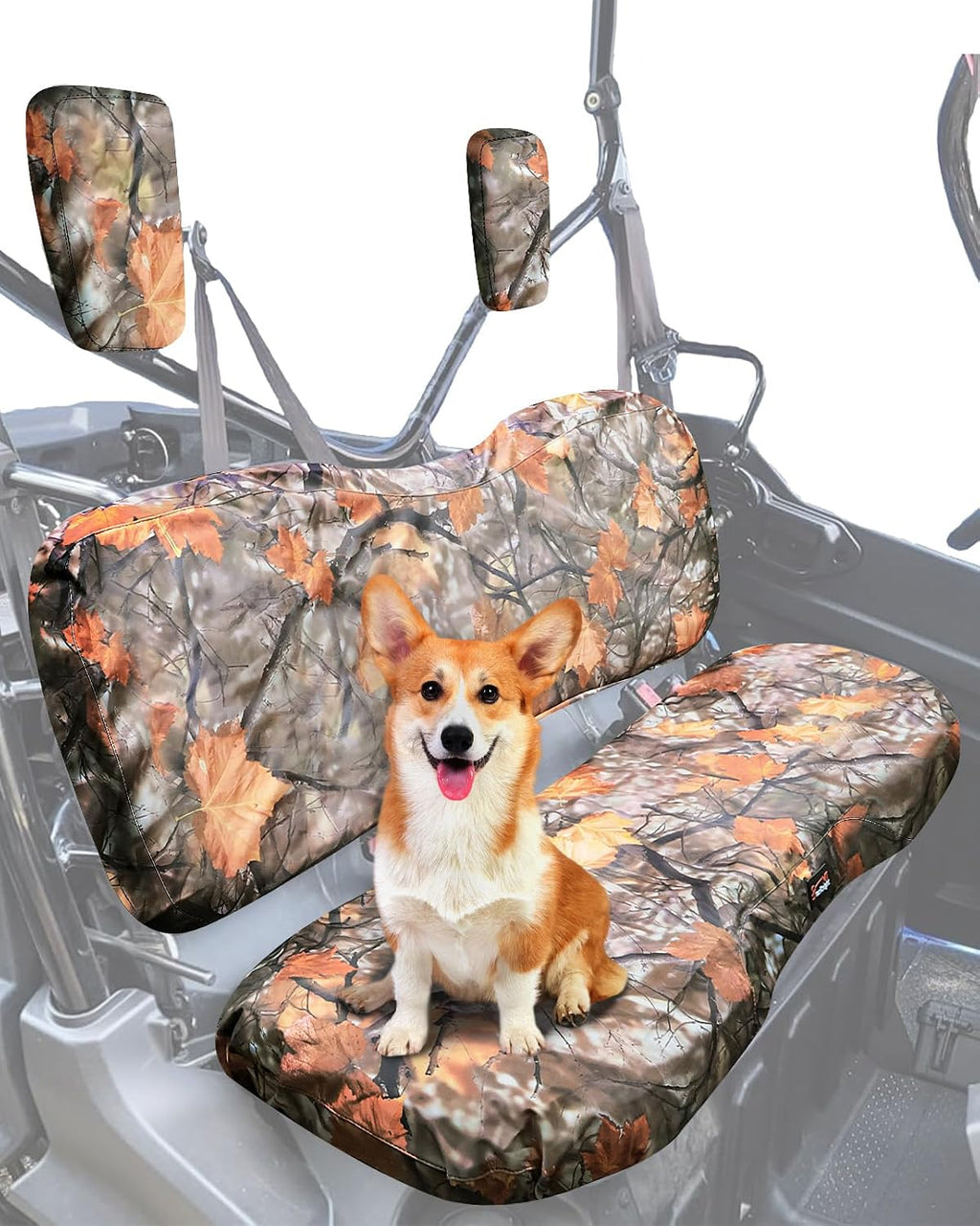 StarknightMT UTV Pioneer Seat Covers Compatible with 2016-2025 Pioneer 1000 1000-5(Front Seat),1000-6(Front and Rear Seat),Water-Repellent Bench Seat Cover Maple Camouflage
