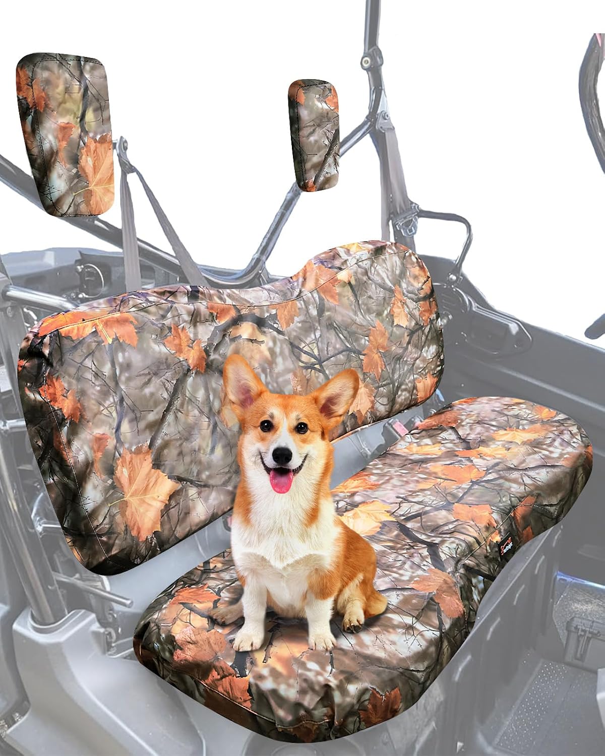 StarknightMT UTV Pioneer Seat Covers Compatible with 2016-2025 Pioneer 1000 1000-5(Front Seat),1000-6(Front and Rear Seat),Water-Repellent Bench Seat Cover Maple Camouflage