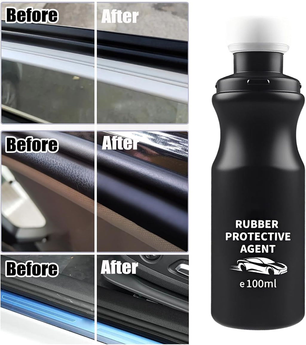 XIRUJNFD Car Rubber Seal Protectant, Rubber Seal Conditioner, Rejuvenates Color & Flexibility of Old & Dry Seals, for Car Door Seals, Windows, Hoods, Trunks (1 Set)