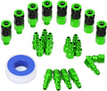 aluminum air fittings, 1/4" npt, 25 pieces, green, main product view