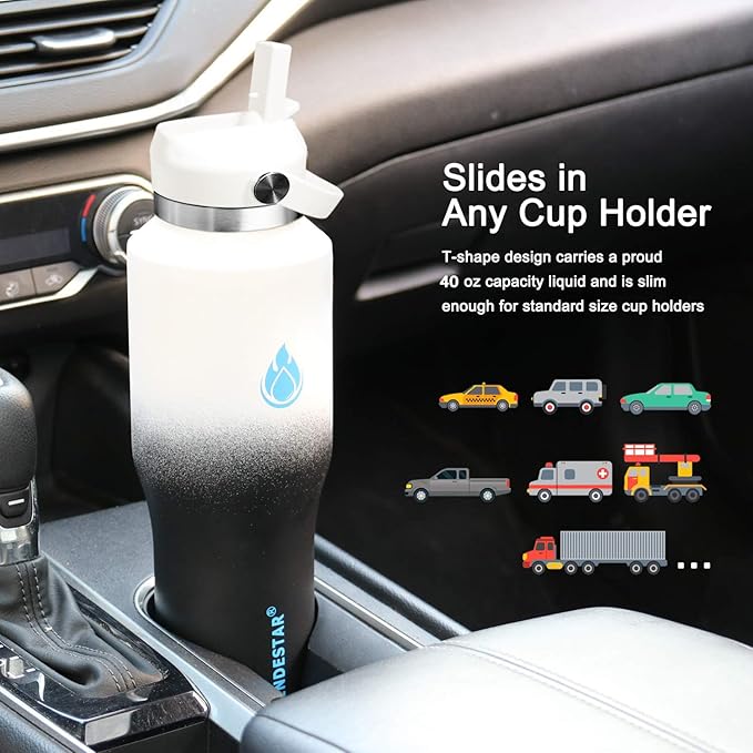 SENDESTAR SENDESTAR 40oz Stainless Steel Water Bottle, Double Wall Vacuum - Image 5