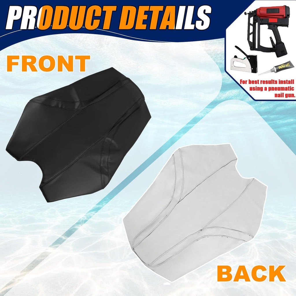 Seat Cover Replacement for 1993-1996 SeaDoo SP/SPI/SPX/XP/XPI/XP800 | 3-Layer Custom Fit Faux Leather: Waterproof, Filter Inner, Tough Base. Staple Install (Basic Setup Accessories Kit Included)