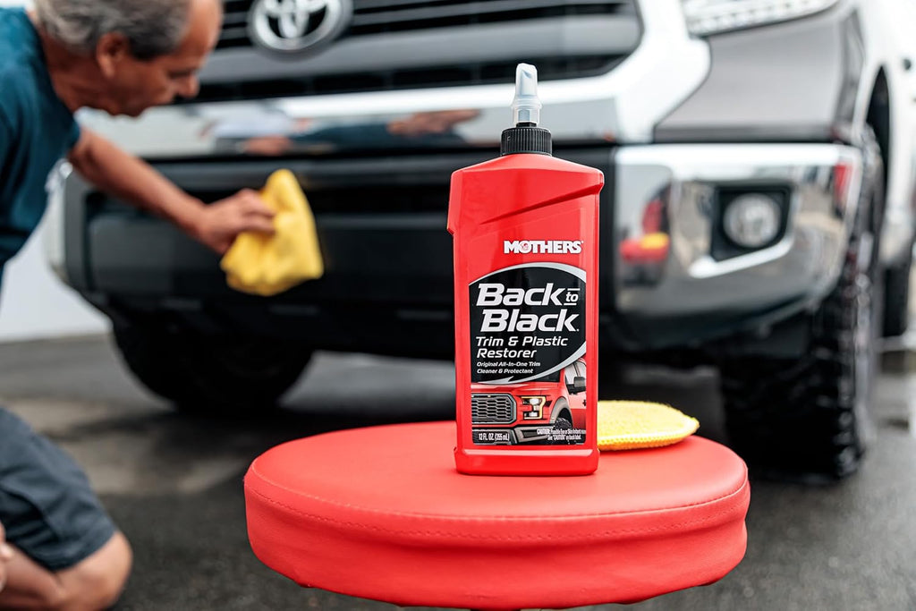 Mothers Back-to-Black Trim & Plastic Restorer, 12 oz. (06112) | Removes Oxidation, Dirt & Wax Residue – Restores Faded Trim & Provides Long-Lasting Protection