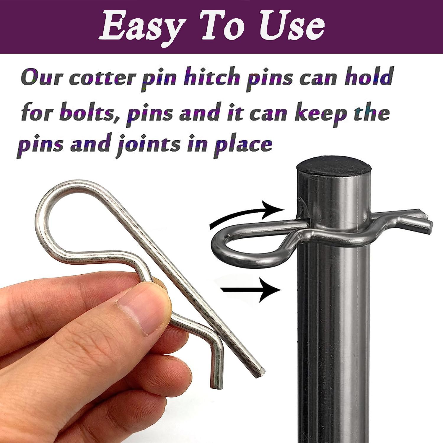 80 Pcs 6 Sizes Stainless Steel Hitch Pin Clip Kit for Hitch Pin Lock System, Trucks, Engine Repair